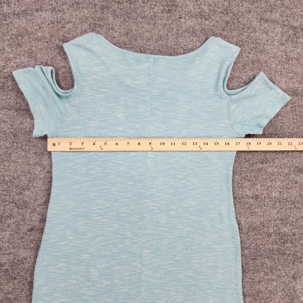 Soft Surroundings Dress Womens Petite Small Blue Electra Cold Shoulder Pocket - Picture 9 of 16